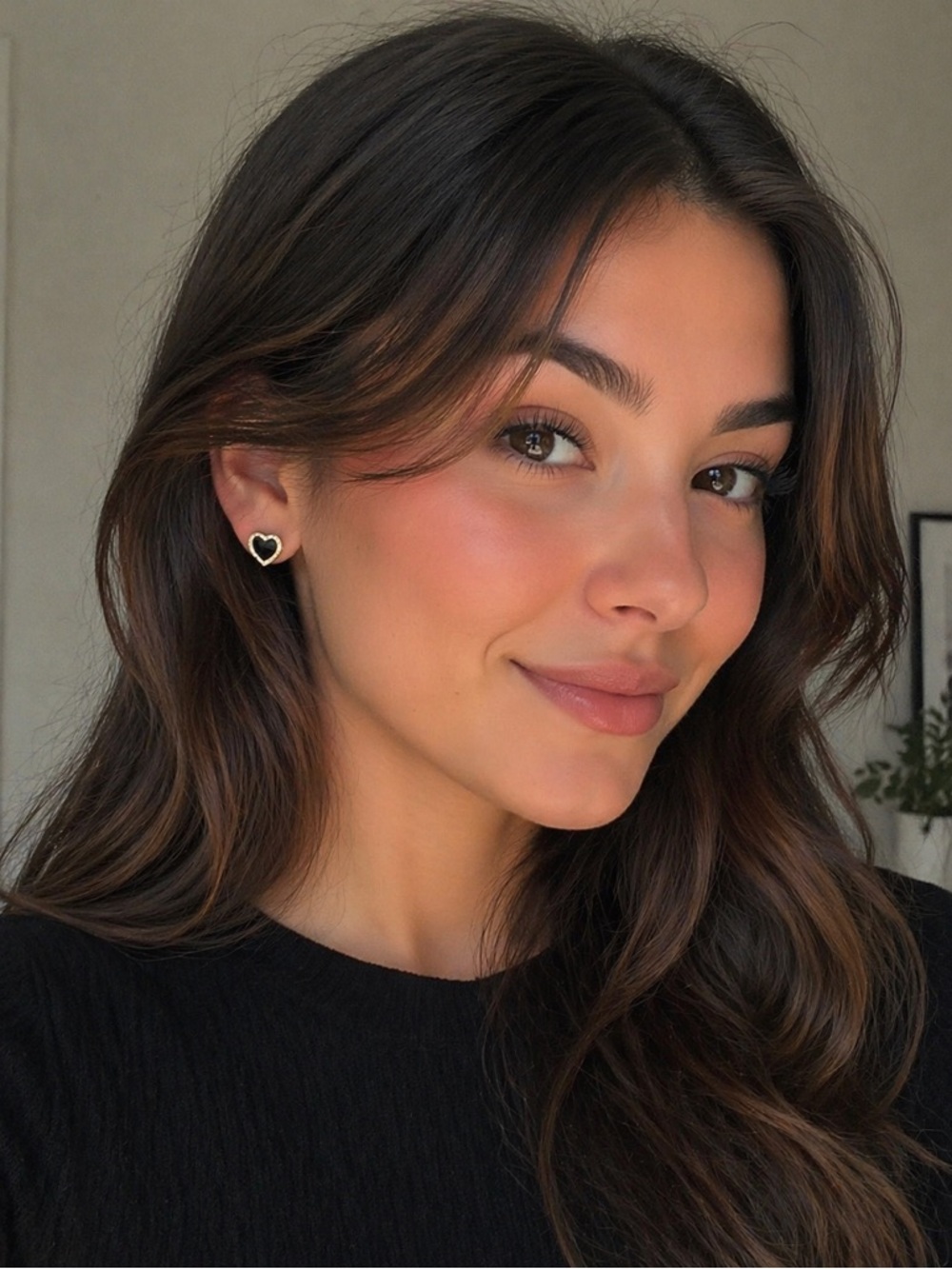 🖤✨ Chic Black Heart Stud Earrings – Minimal & Elegant ✨🖤